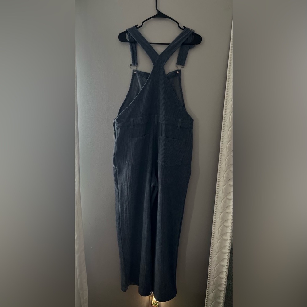 Gray Relaxed Fit Overalls with Adjustable Straps - Picture 5 of 5